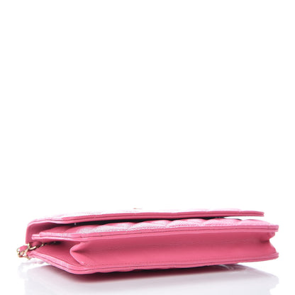 Chanel Caviar Quilted Wallet on Chain WOC Pink 4 of 9