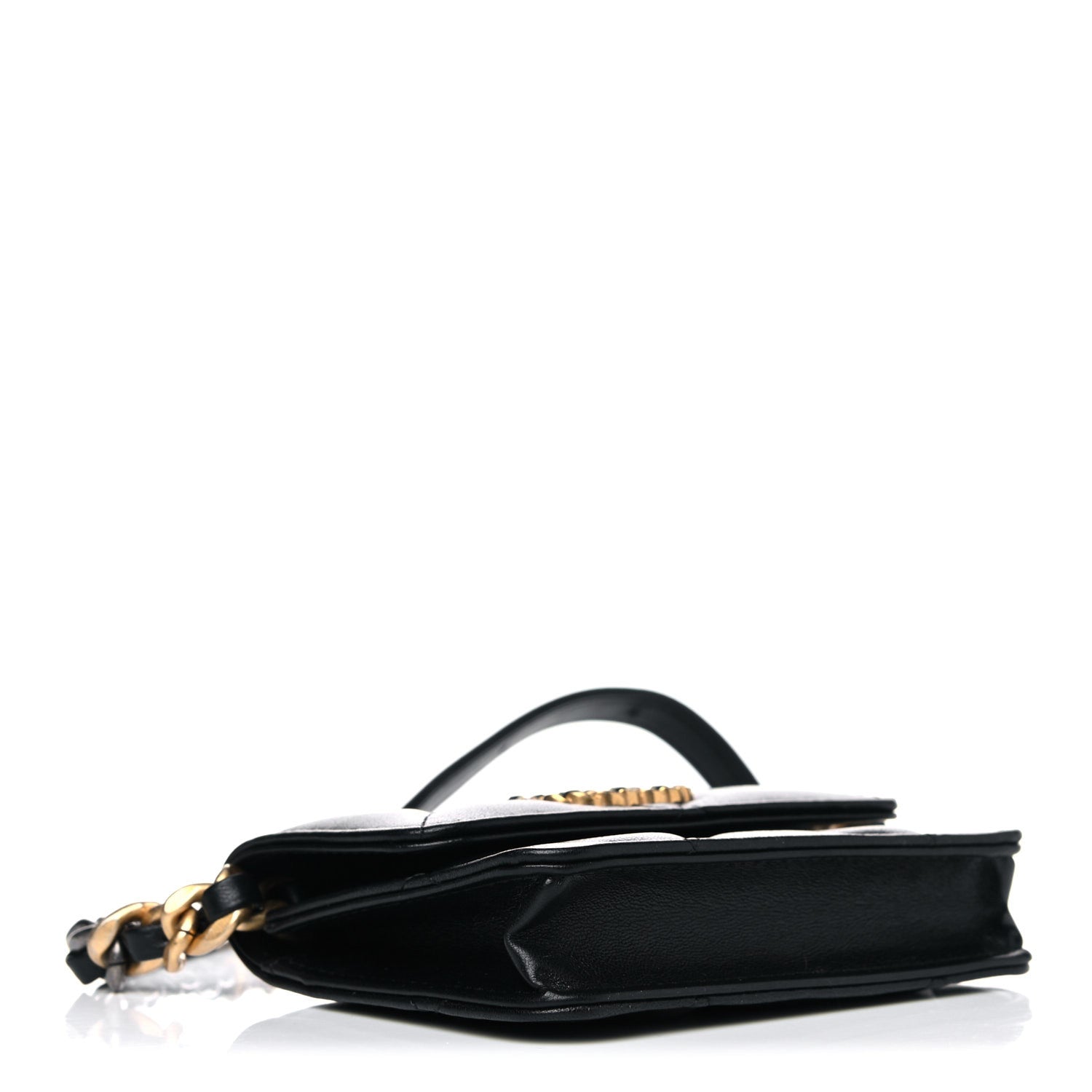 Chanel Lambskin Quilted Chanel 19 Flap Belt Bag Black 3 of 8
