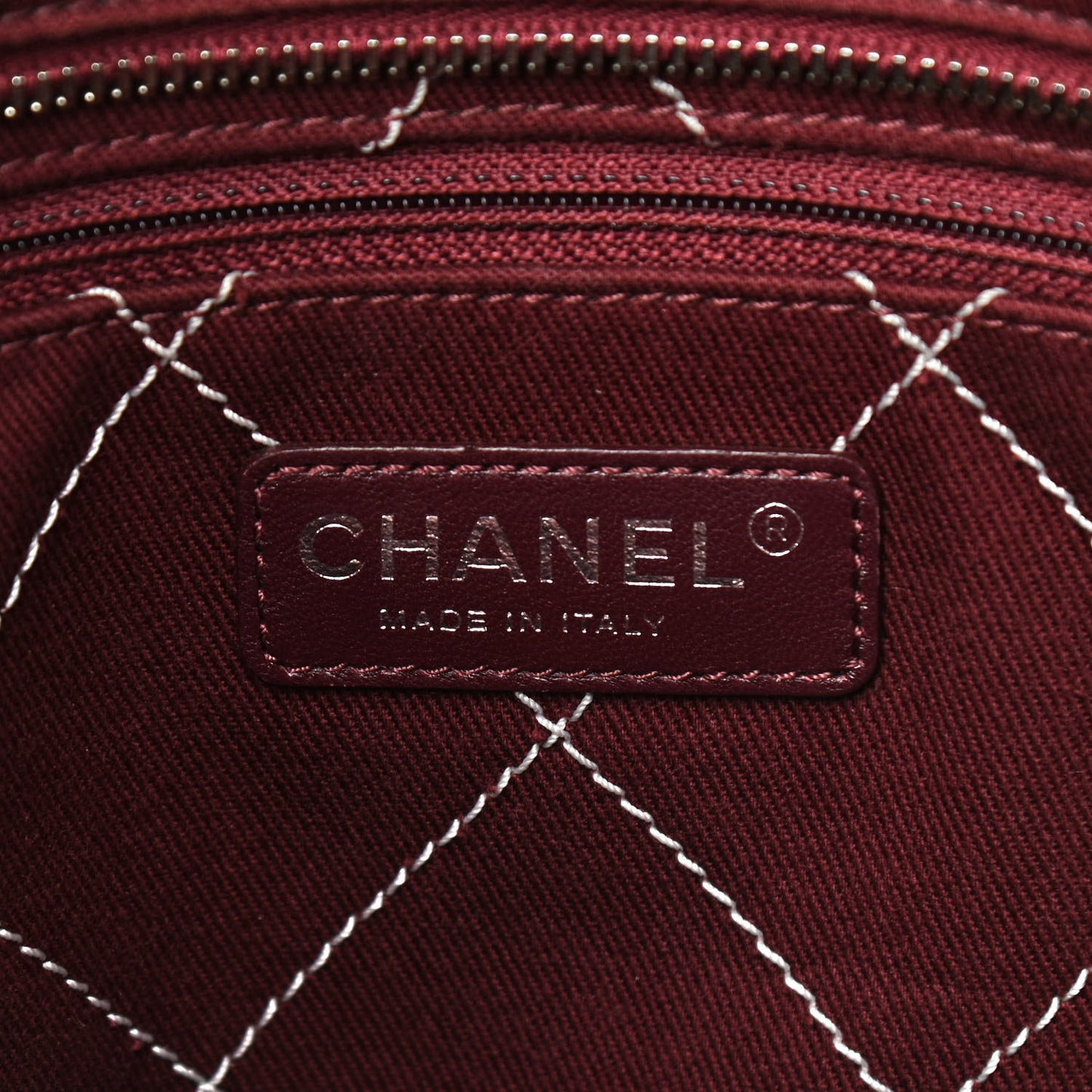 Grained Calfskin Quilted Small Daily Shopping Tote Light Grey
