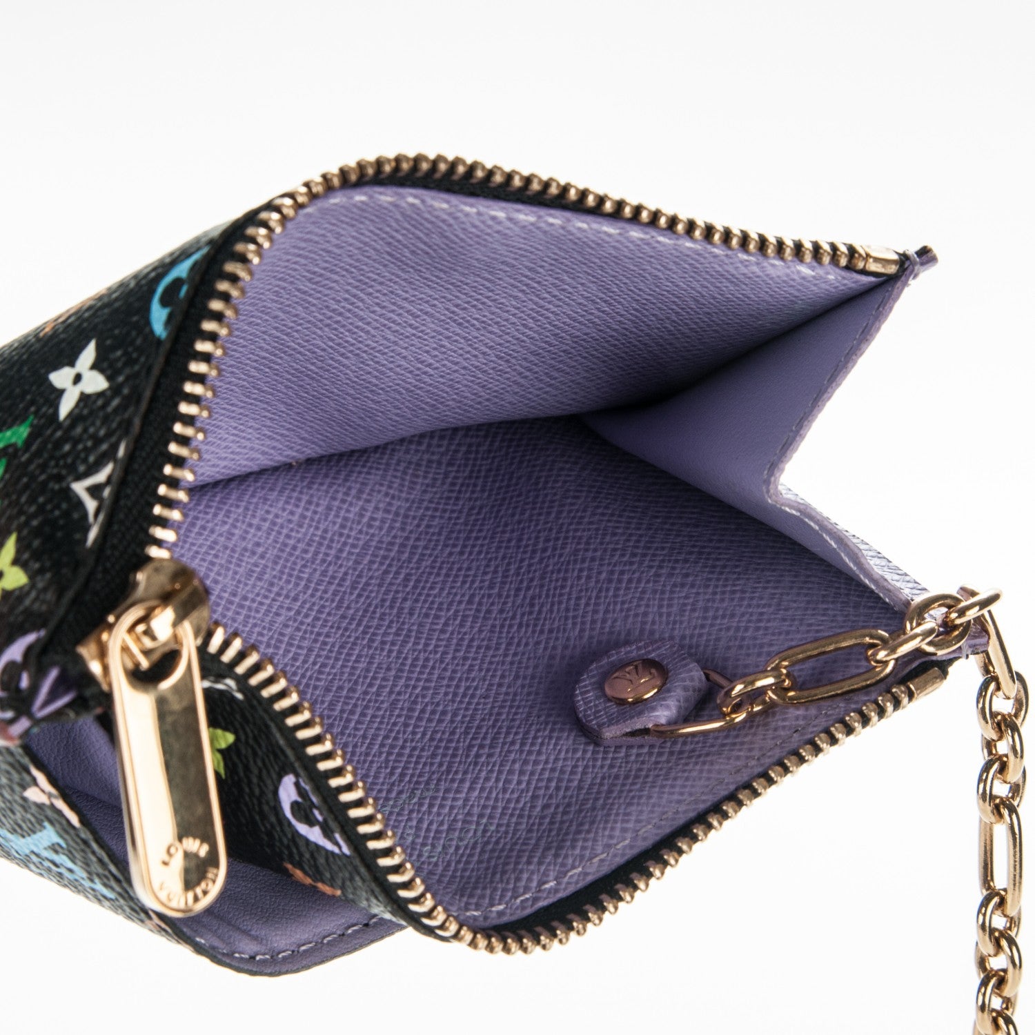 Louis Vuitton Monogram Multicolor Key Pouch Black Violet 5 of 7