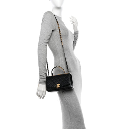 Chanel Lambskin Quilted La Parisienne Top Handle Flap Black 2 of 10
