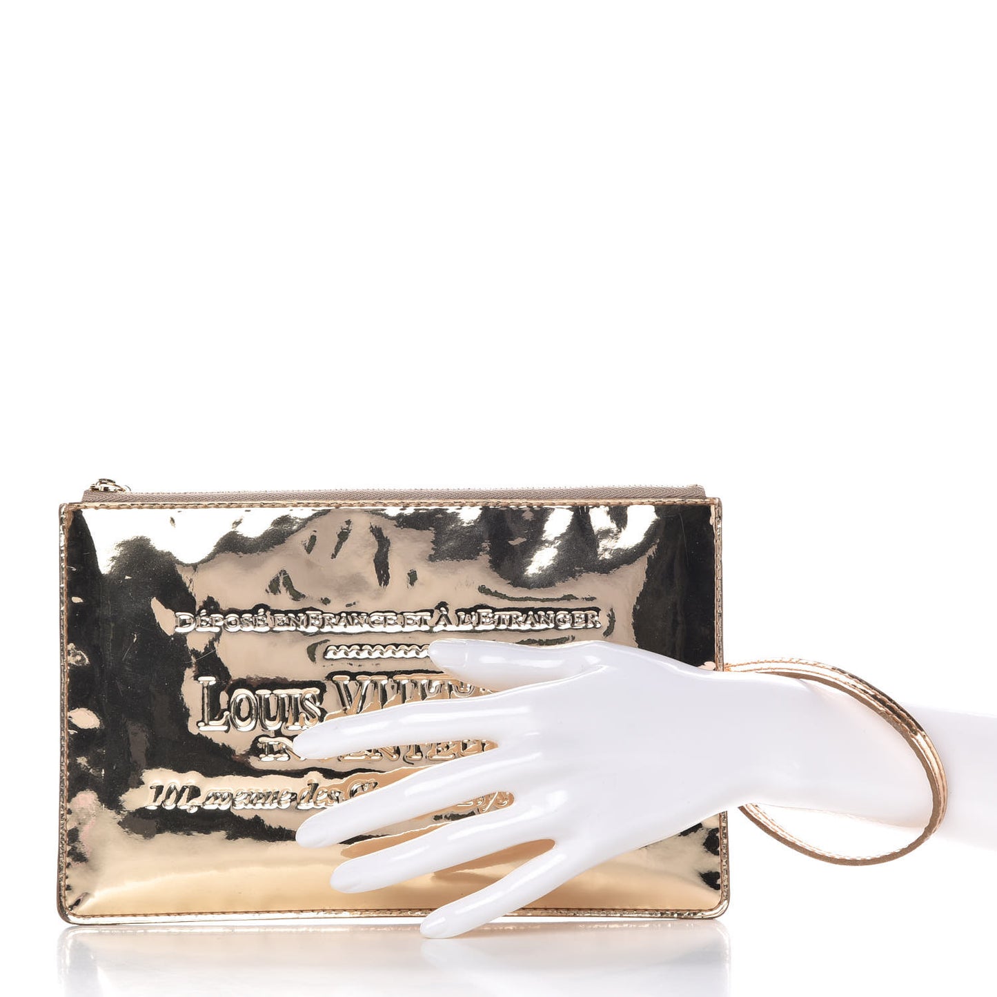 Monogram Miroir Inventeur Pochette Plat Dore Gold