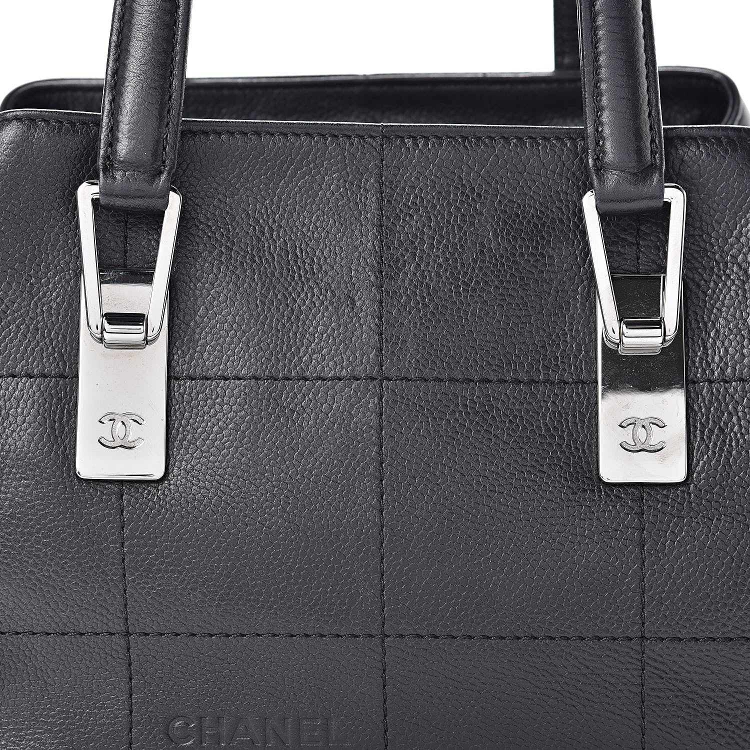 Chanel Caviar Square Stitched Medium Tote Black 8 of 12