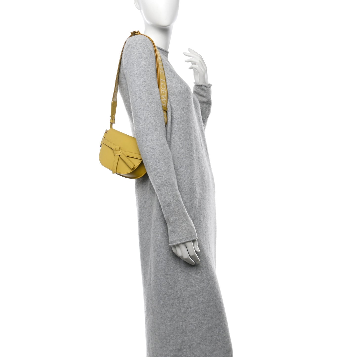 Calfskin Jacquard Mini Gate Dual Bag Dark Yellow