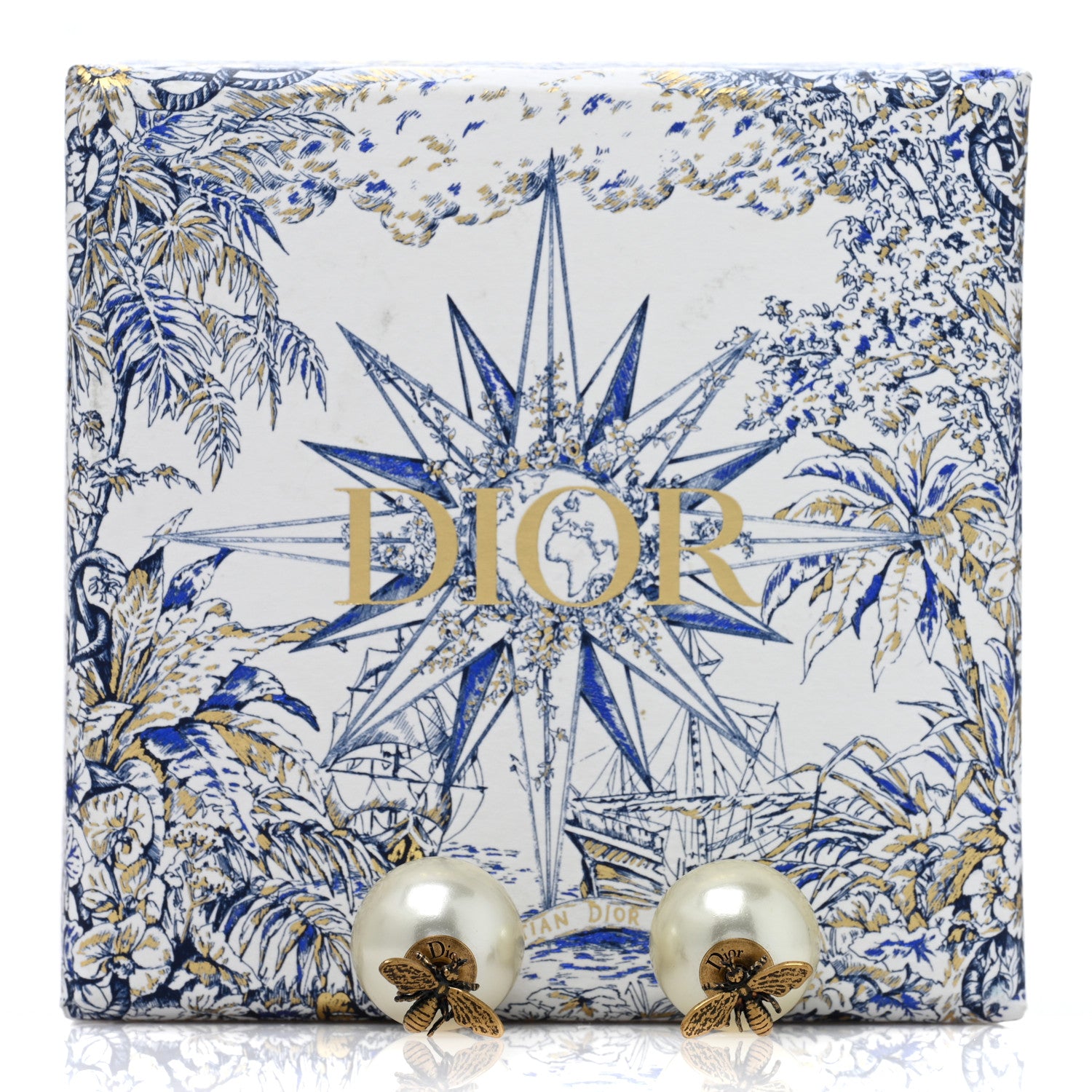 Christian Dior Pearl Tribales Bee Earrings Gold 5 of 5