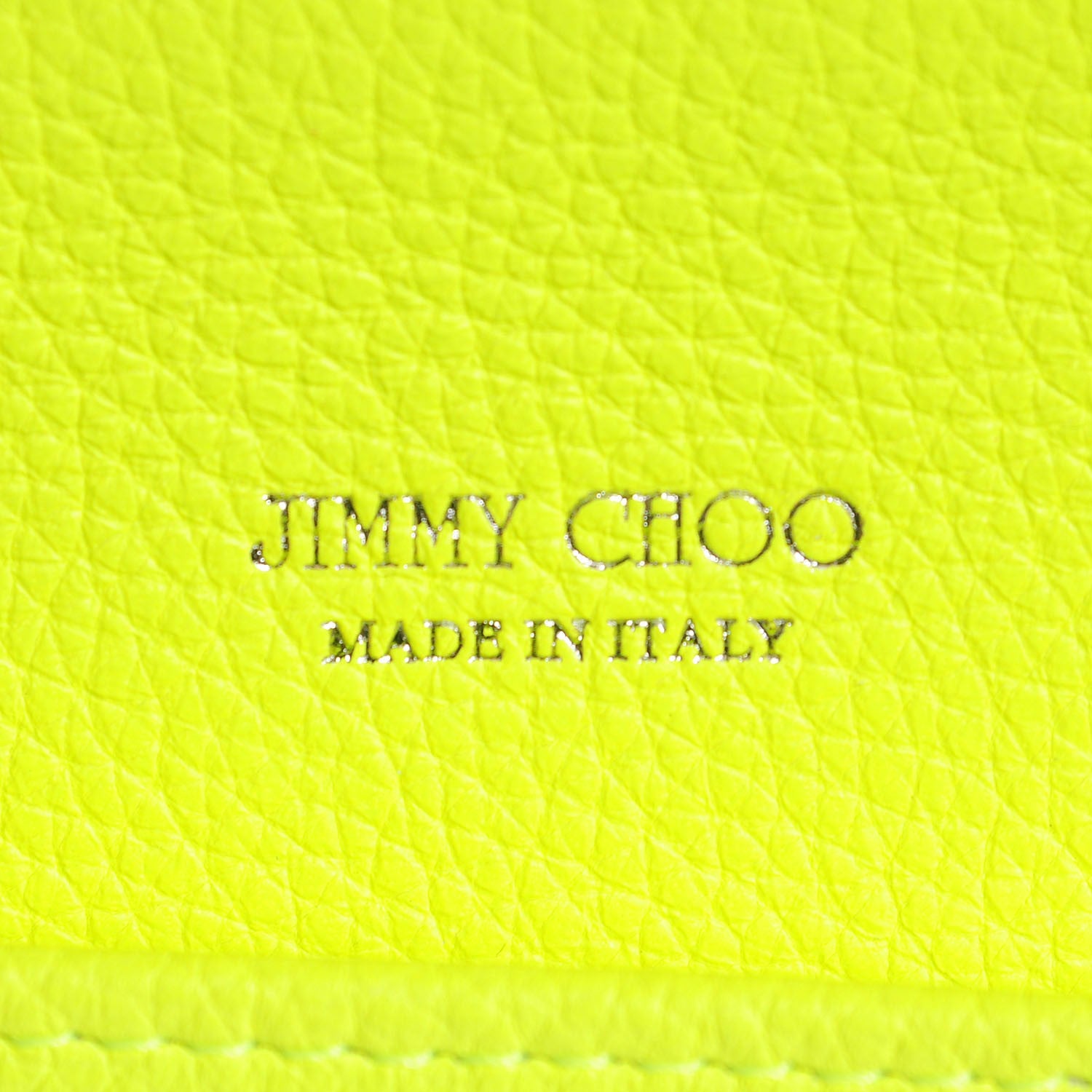 Jimmy Choo Grainy Calf Reese Wallet Clutch Neon Yellow 6 of 9
