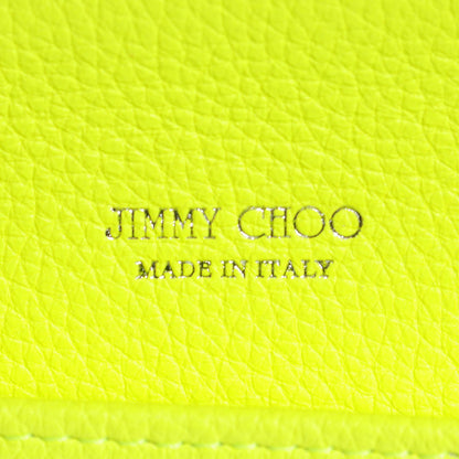 Jimmy Choo Grainy Calf Reese Wallet Clutch Neon Yellow 6 of 9