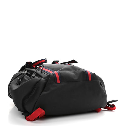 Gucci Techno Canvas Web Double Buckle Backpack Black 4 of 10
