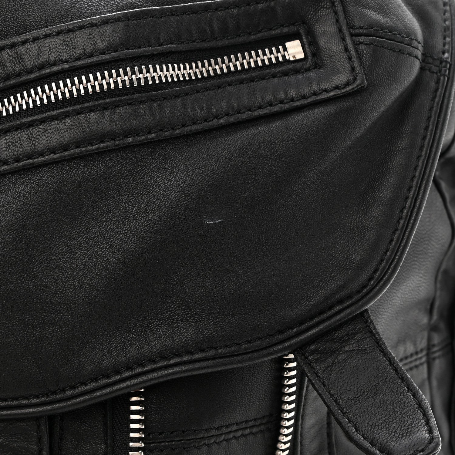 Alexander Wang Lambskin Marti Backpack Bag Washed Black Rhodium Hardware 9 of 9
