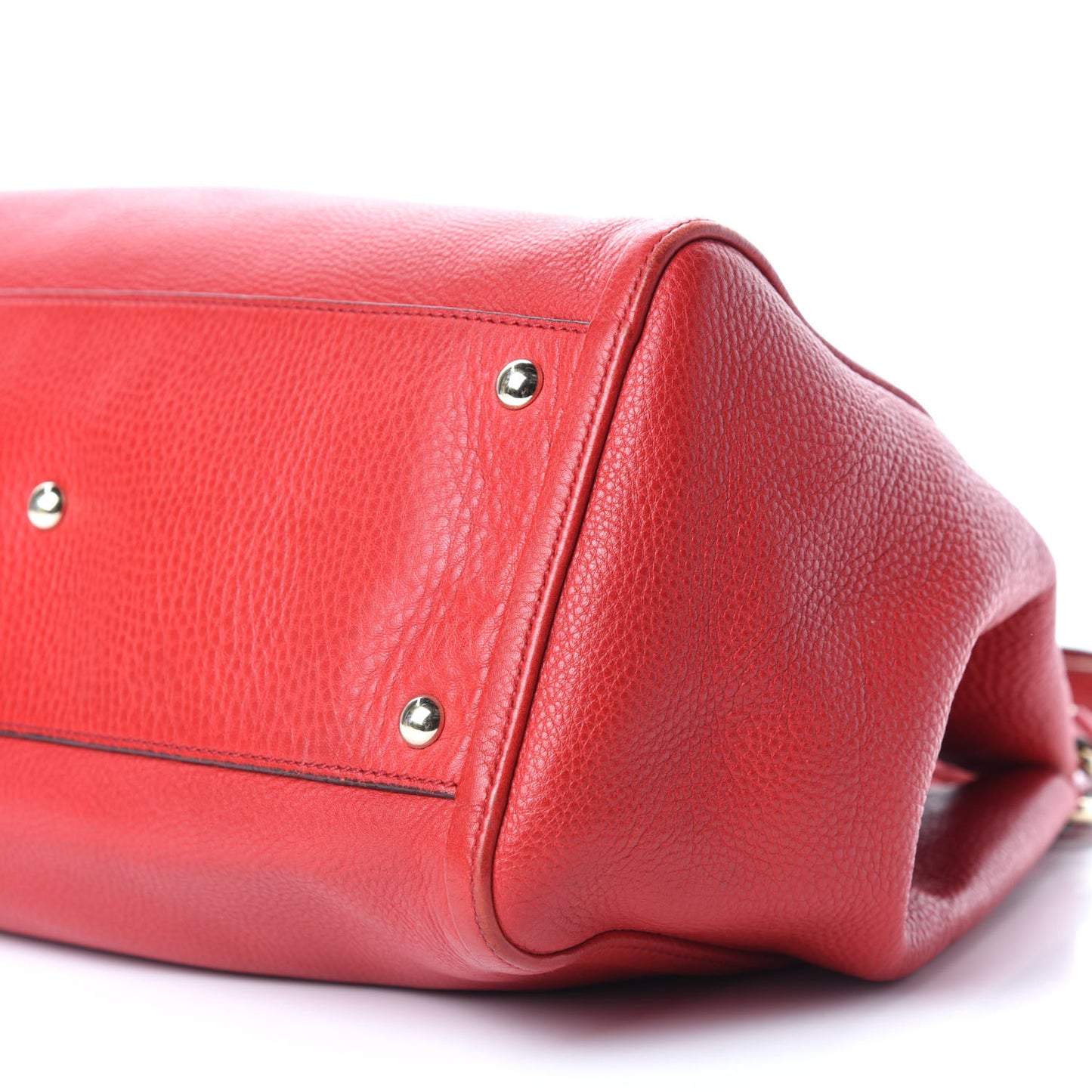 Pebbled Calfskin Medium Soho Shoulder Bag Red