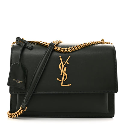 Saint Laurent Calfskin Medium Monogram Sunset Dark Green 1 of 11