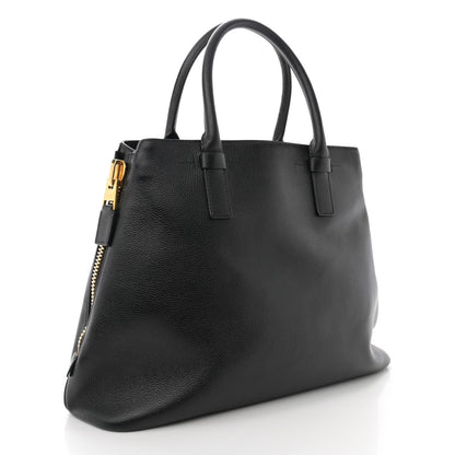 Tom Ford Pebbled Calfskin Medium Jennifer Zip Tote Black 3 of 12