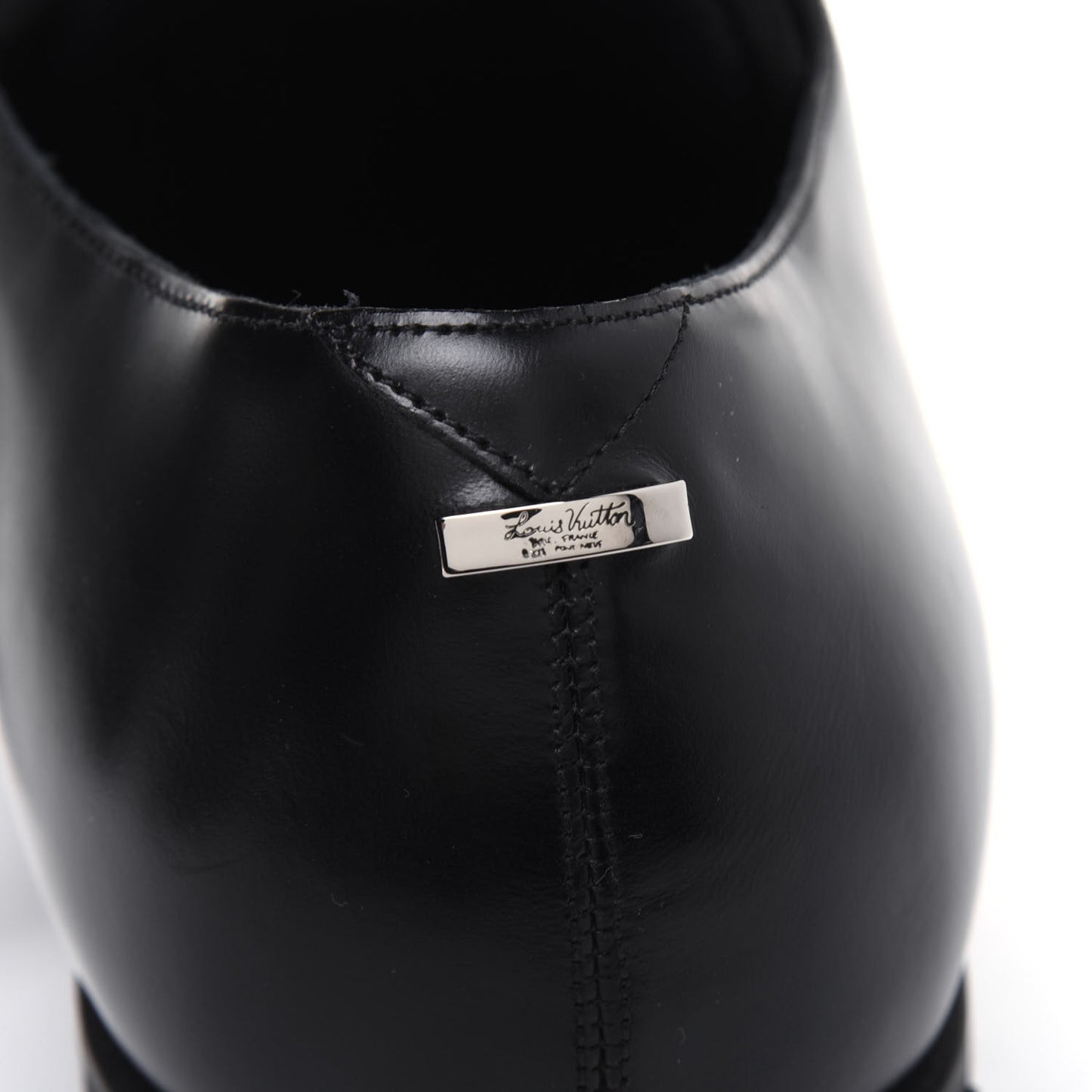Calfskin Mens Derby LV Harness Shoes 9 Black