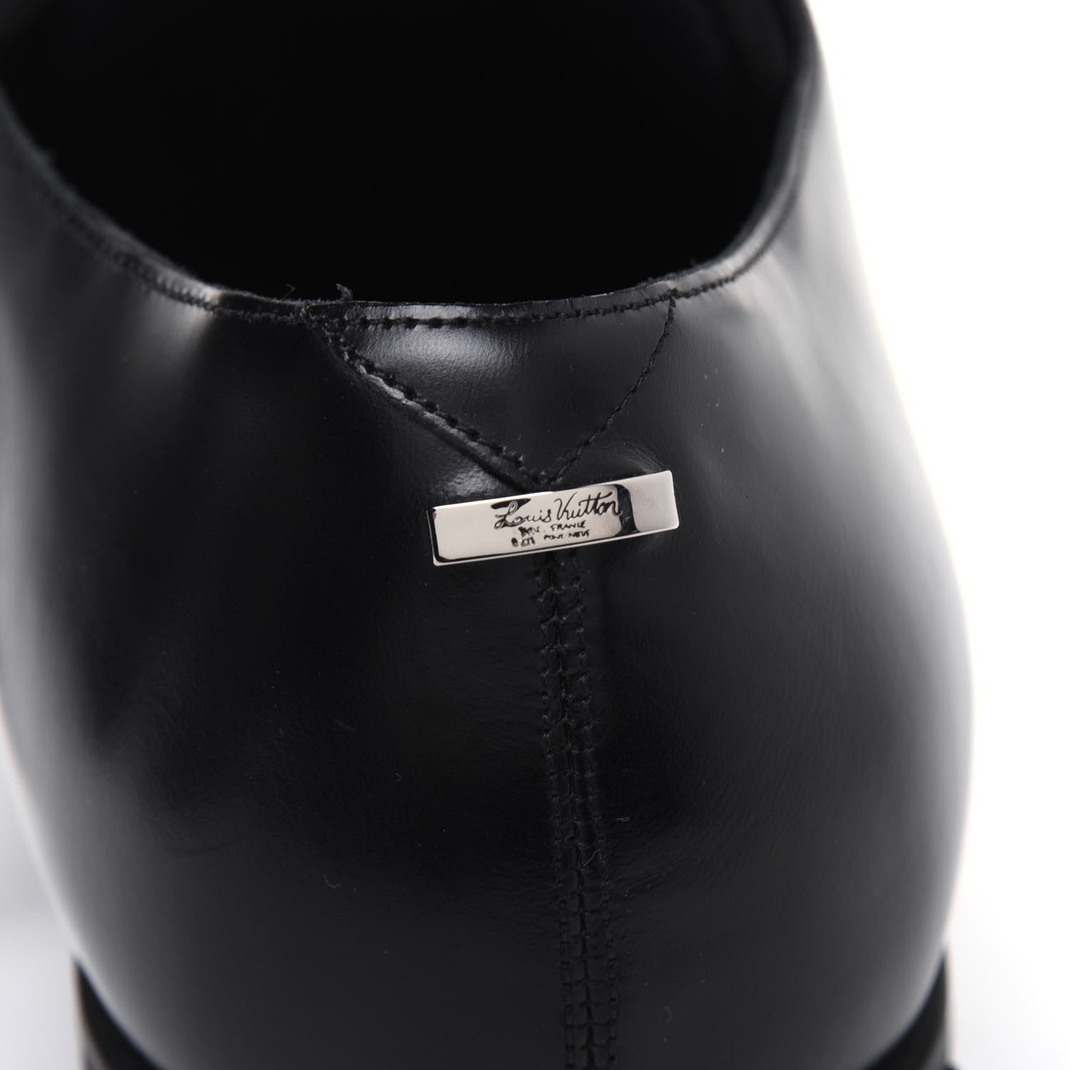 Louis Vuitton Calfskin Mens Derby LV Harness Shoes 9 Black 9 of 9
