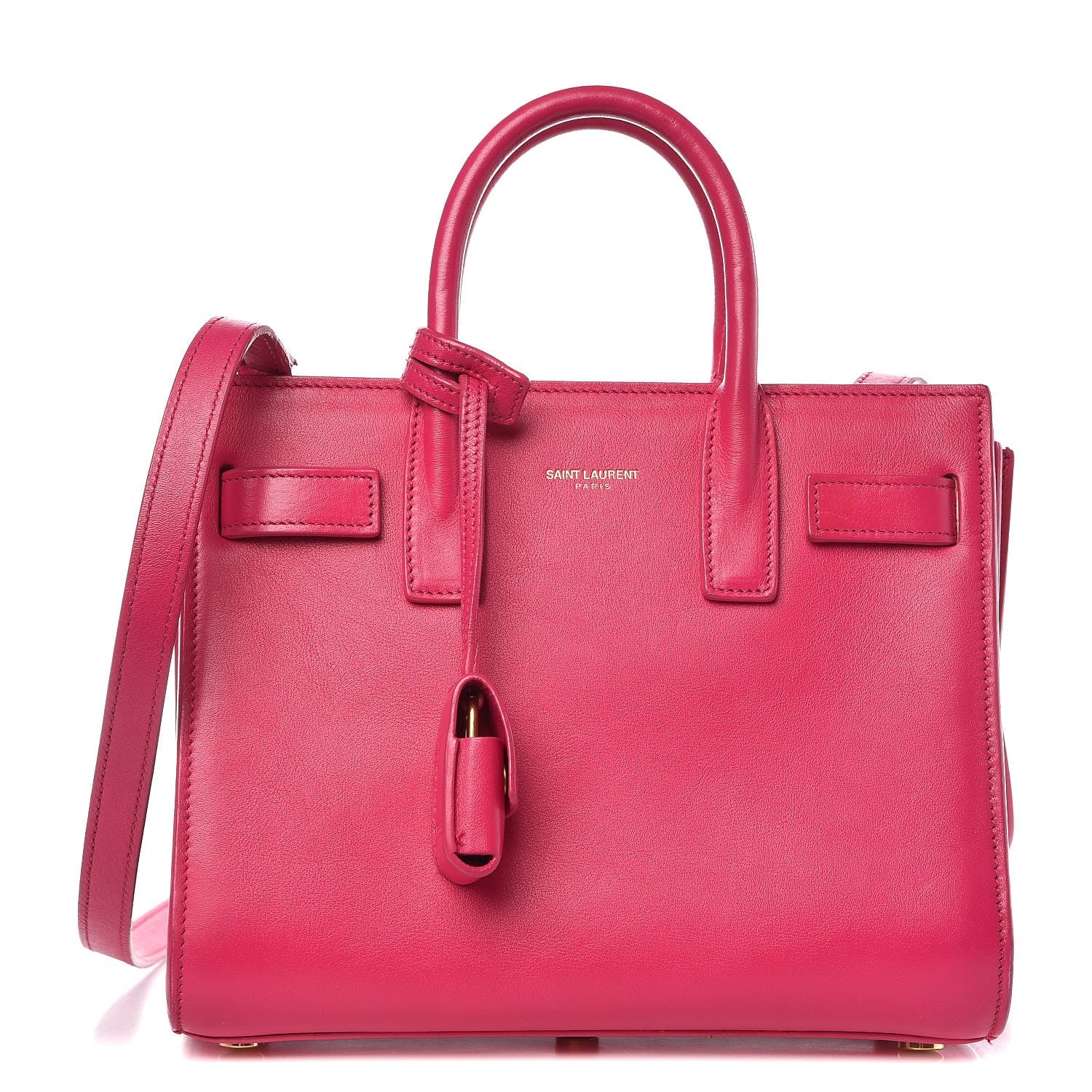 Saint Laurent Calfskin Nano Sac De Jour Lipstick Fuchsia 1 of 15