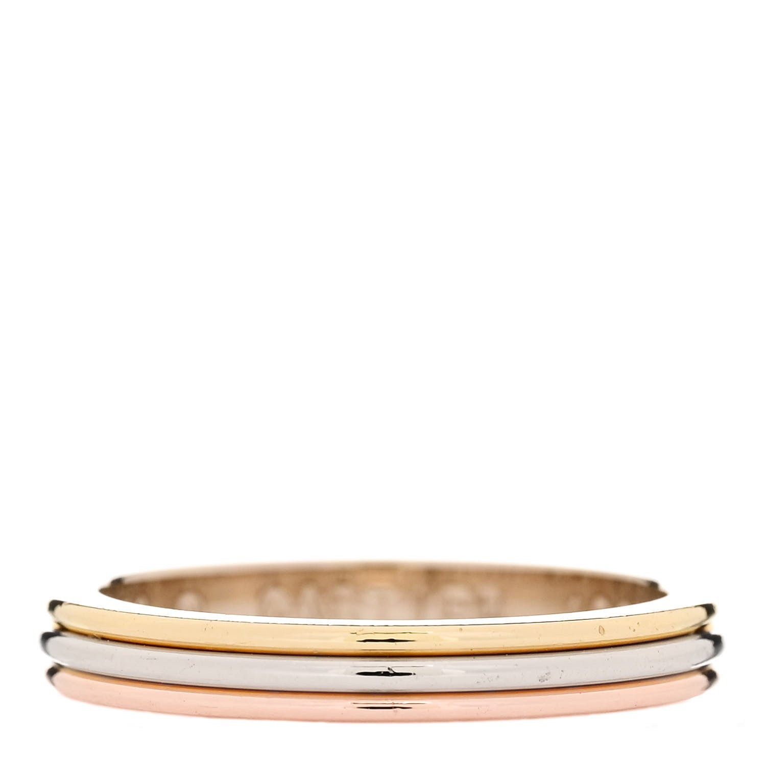 Cartier 18K Pink White Yellow Gold 2.8mm Trinity Wedding Band Ring 50 5.25 3 of 6