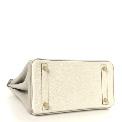 Hermes Togo Horseshoe Birkin 25 Craie Gris Tourterelle 4 of 13