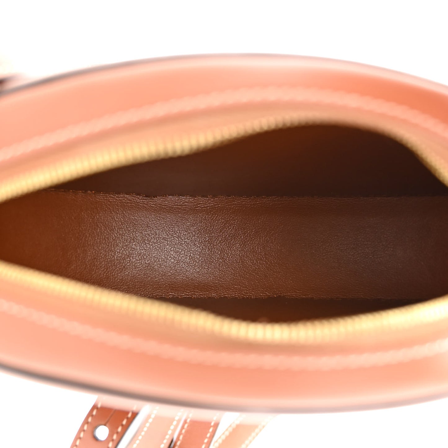 Smooth Calfskin Cuir Small Triomphe Oval Crossbody Purse Tan