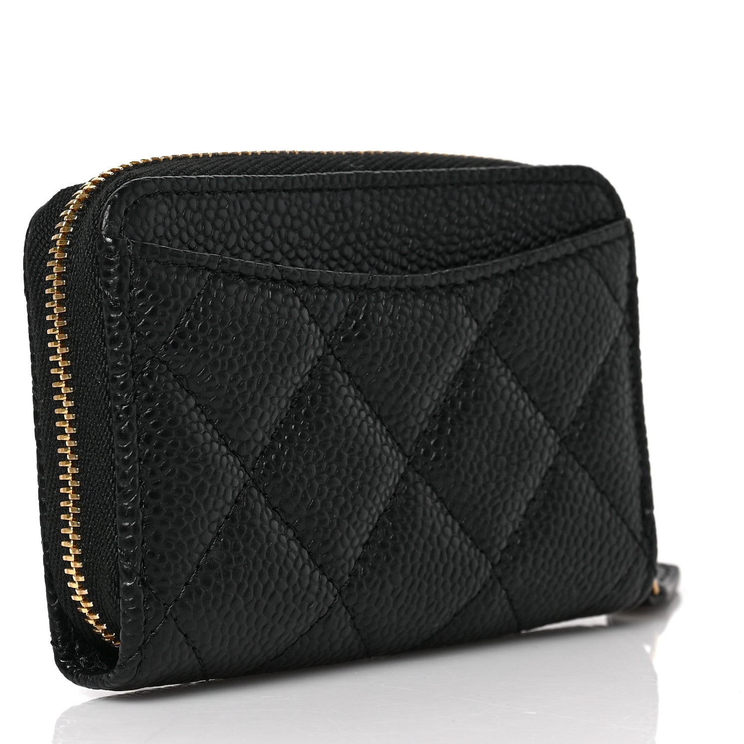 Chanel Caviar Quilted Zip Coin Purse Black 3 of 8