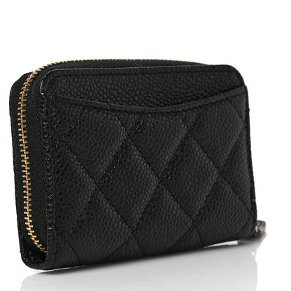 Chanel Caviar Quilted Zip Coin Purse Black 3 of 8