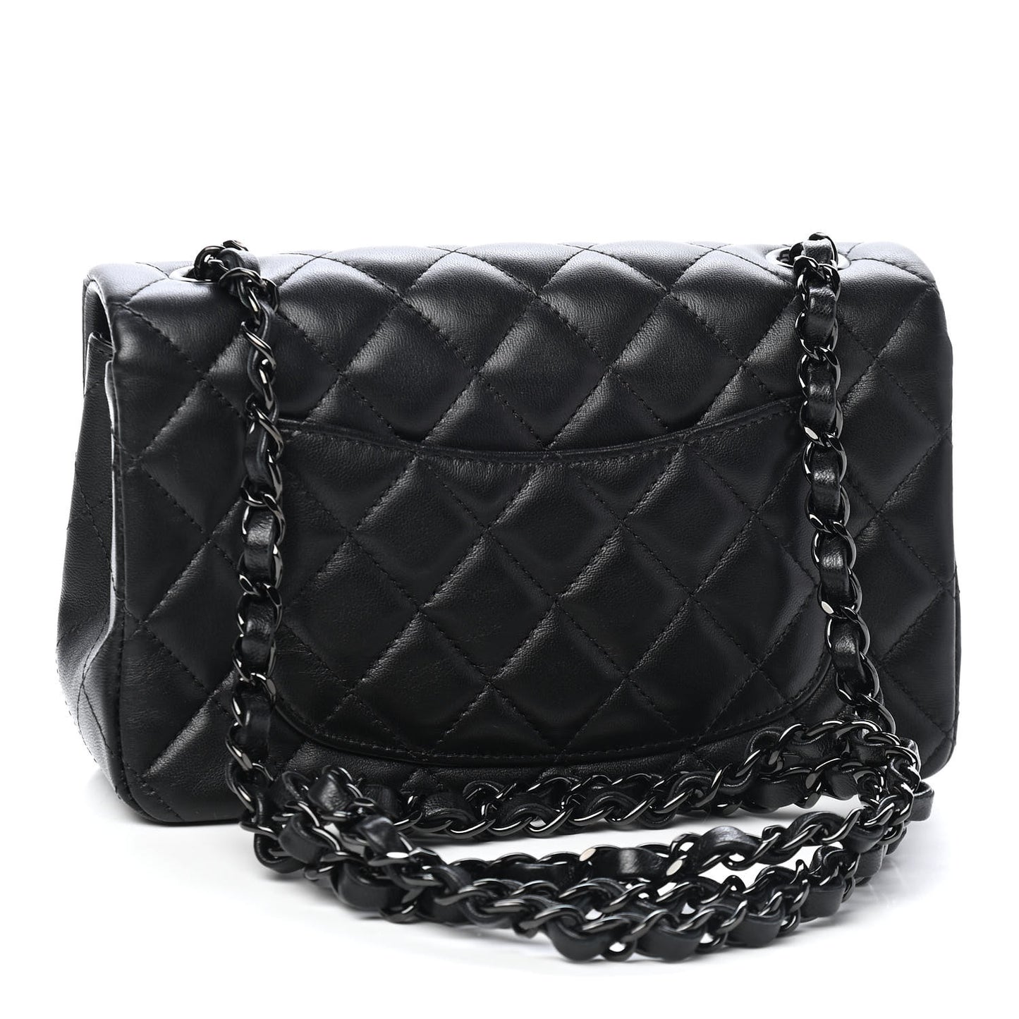 Lambskin Quilted Mini Rectangular Flap So Black