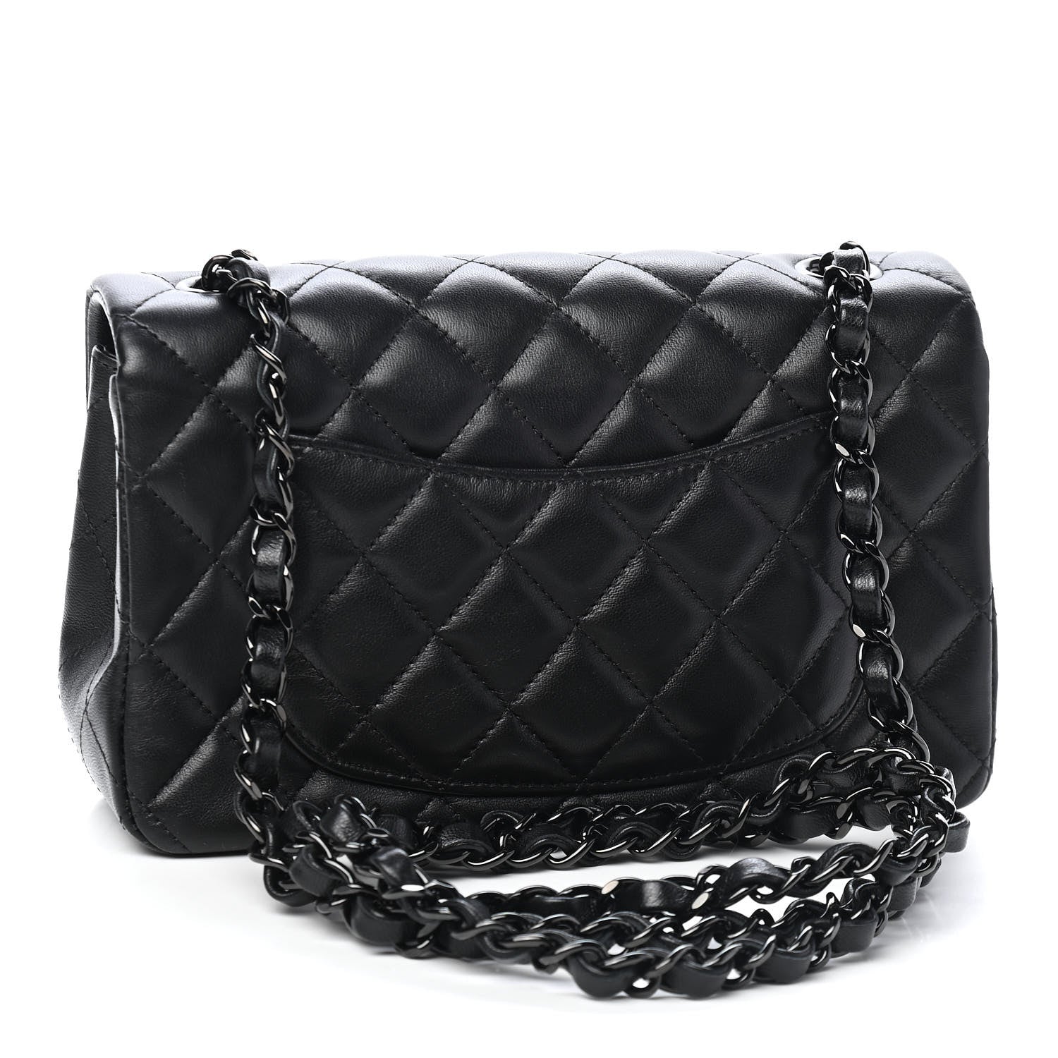 Chanel Lambskin Quilted Mini Rectangular Flap So Black 3 of 9