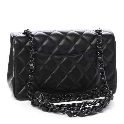 Chanel Lambskin Quilted Mini Rectangular Flap So Black 3 of 9