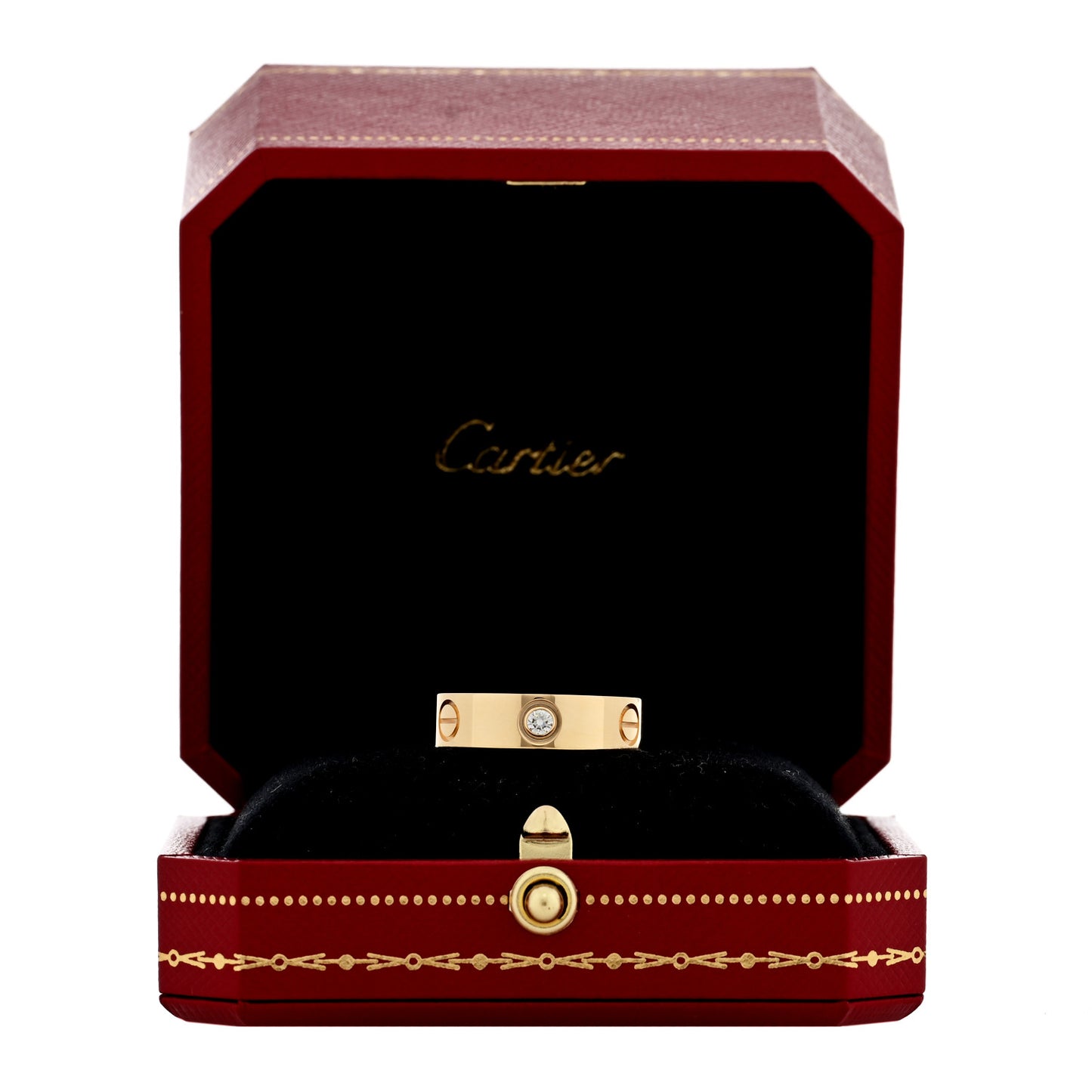 18K Yellow Gold 3 Diamond 5.5mm LOVE Ring 54 7