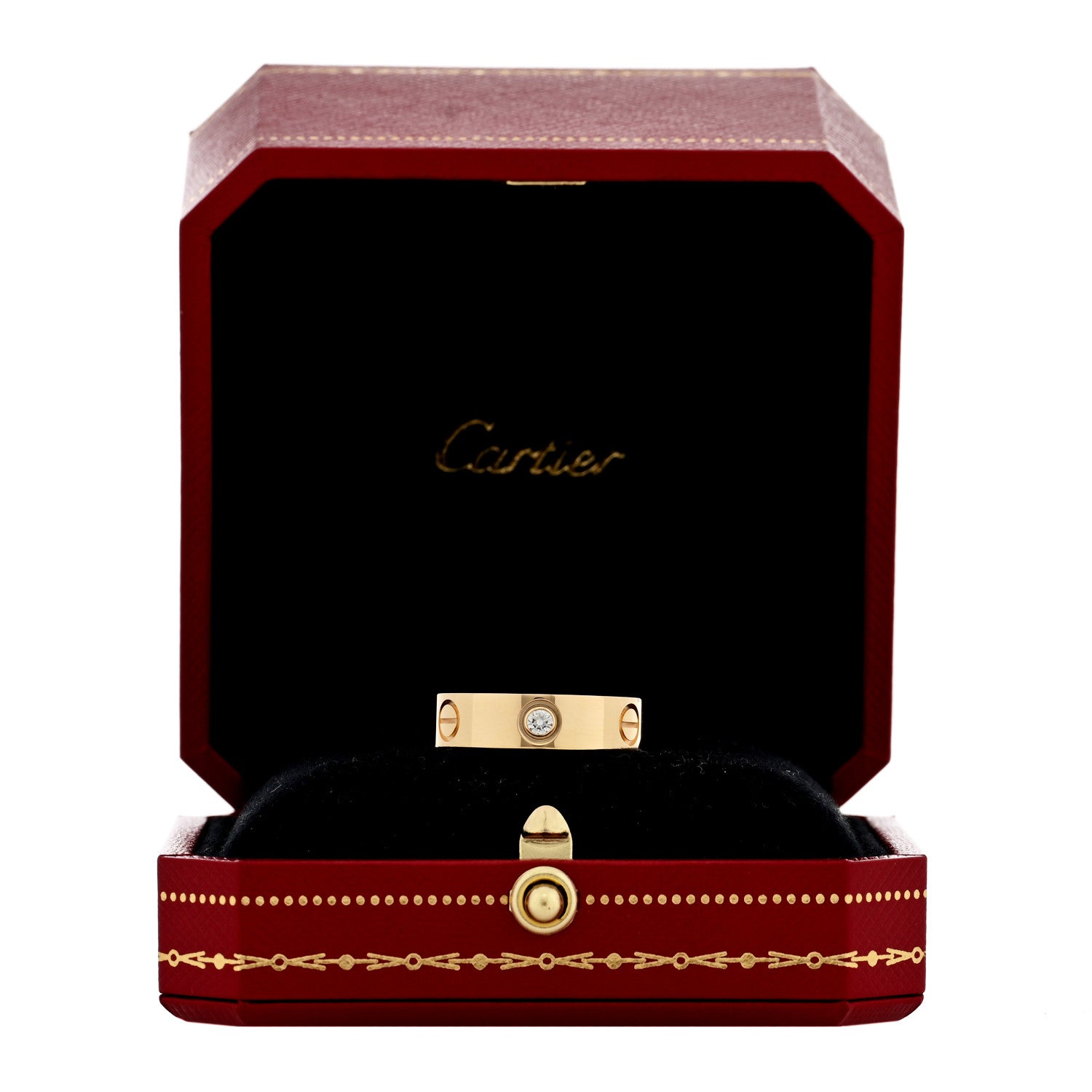 Cartier 18K Yellow Gold 3 Diamond 5.5mm LOVE Ring 54 7 5 of 5