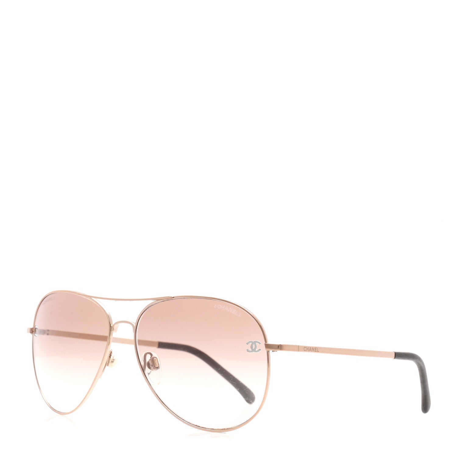 Chanel Metal Aviator CC Sunglasses 4189-T-Q Rose 1 of 8
