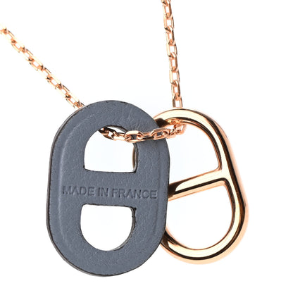 Hermes Swift O'Maillon Pendant Necklace Bleu Lin 4 of 4