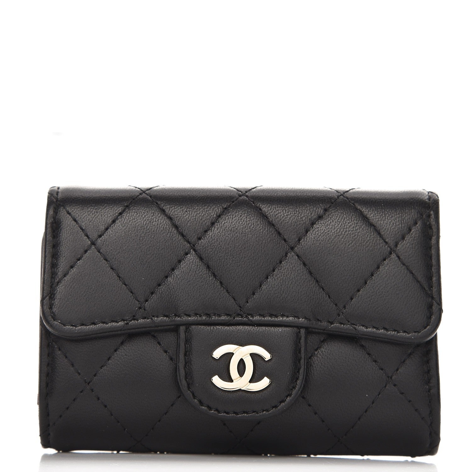Chanel Lambskin Quilted 4 Key Holder Black 1 of 9