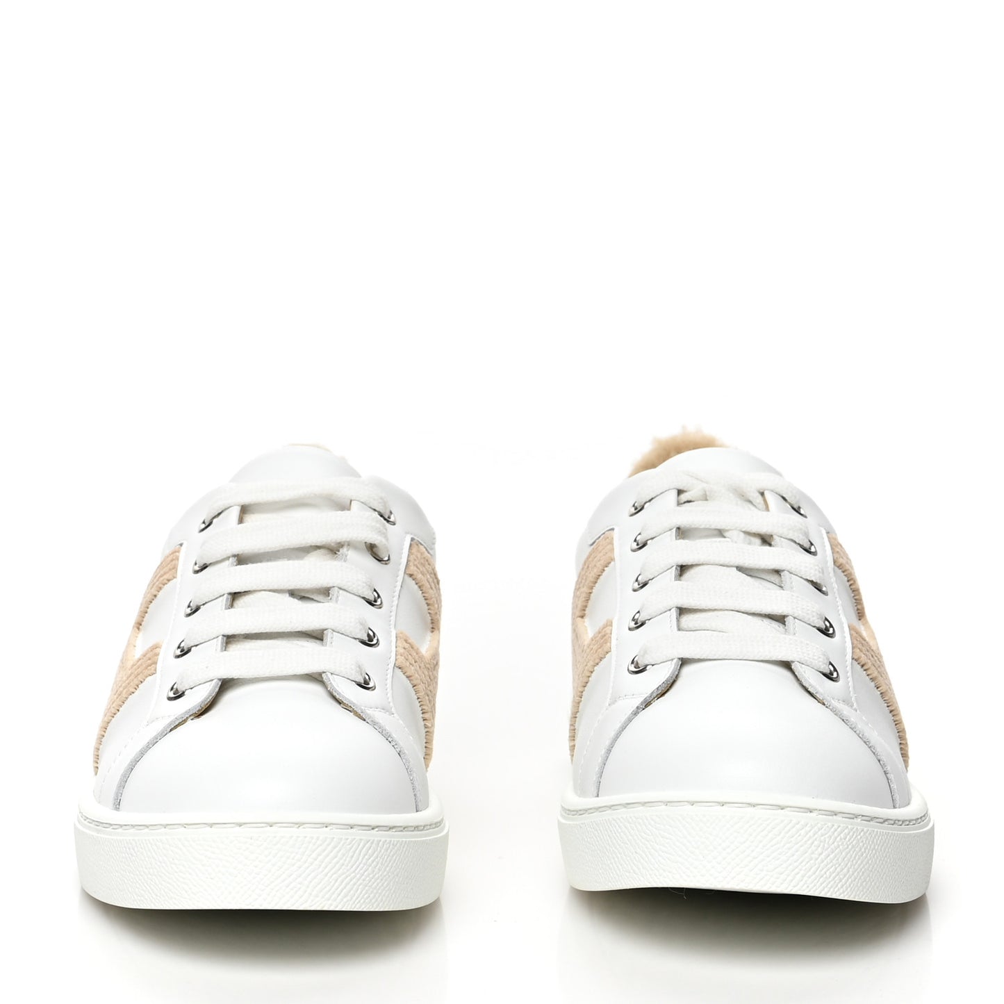 Calfskin Woolskin Womens Avantage Sneakers 36.5 White