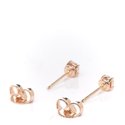 Tiffany 18K Rose Gold Diamond .22ctw Solitaire Earrings 3 of 5