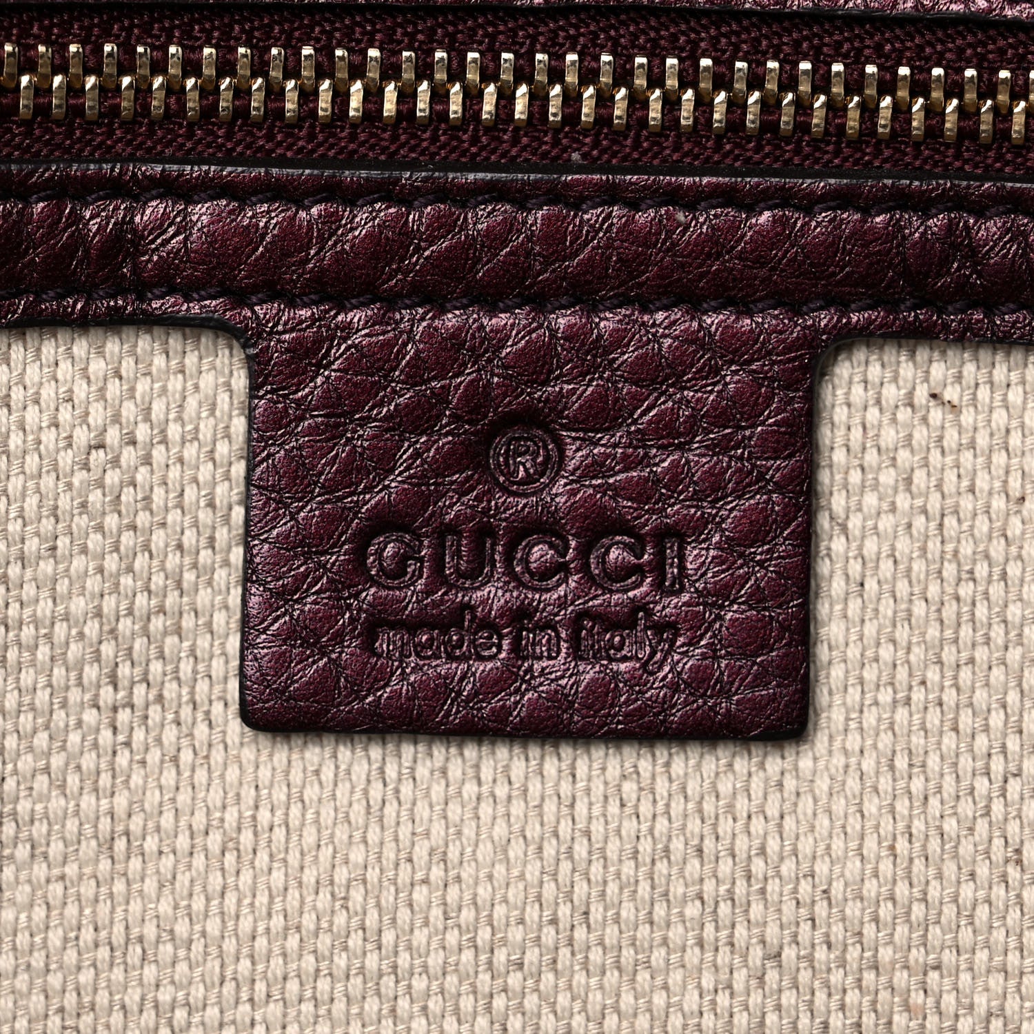 Gucci Metallic Cellarius Calfskin Medium Soho Clutch Classic Burgundy 7 of 13