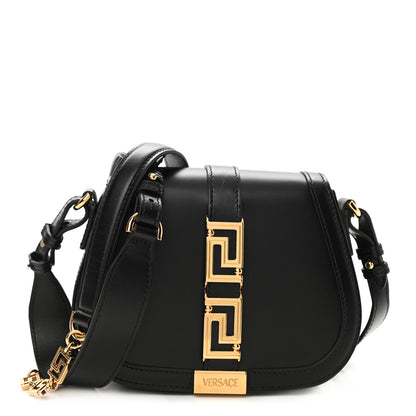 Versace Calfskin Small Greca Goddess Shoulder Bag Black 1 of 12