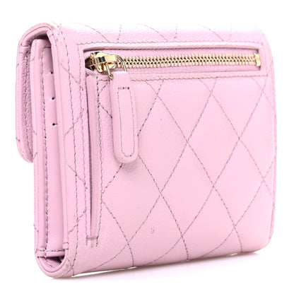 Chanel Caviar Quilted Compact Flap Wallet Light Pink 3 of 9