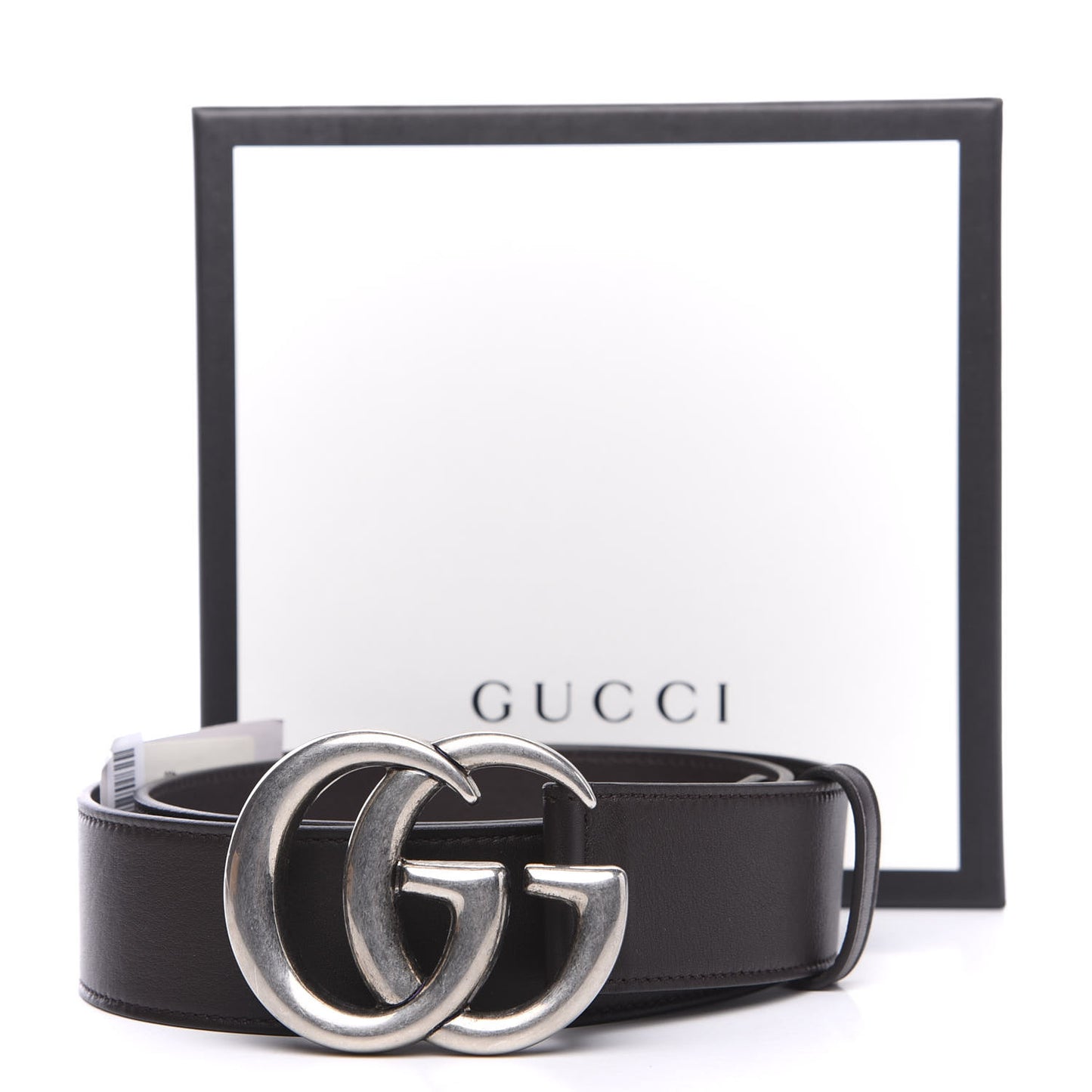 Moon Calfskin Nickel Double G 40mm Belt 90 36 Dark Cocoa