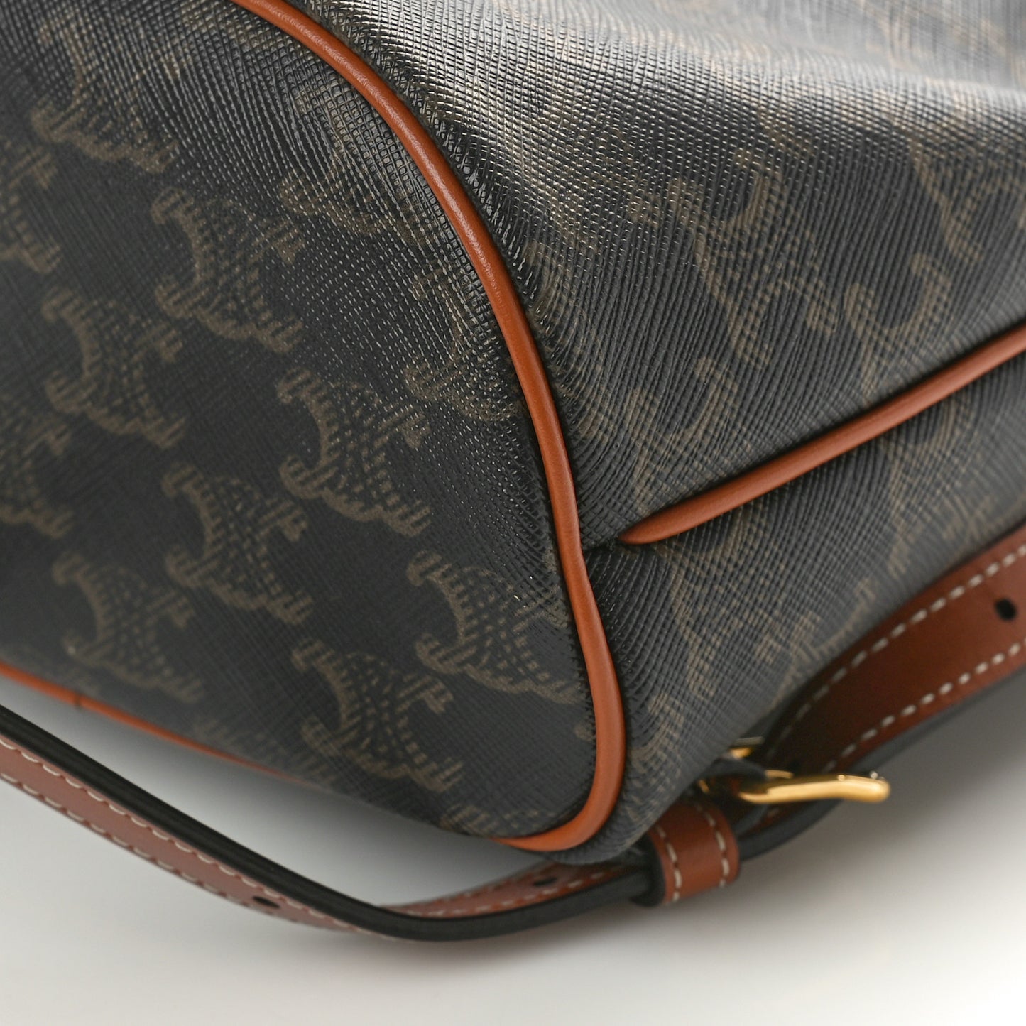 Triomphe Canvas Calfskin Mini Folco Backpack Tan