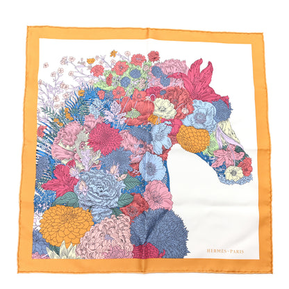 Hermes Silk Robe Legere Scarf 45 Miel White Rose Brun 1 of 3