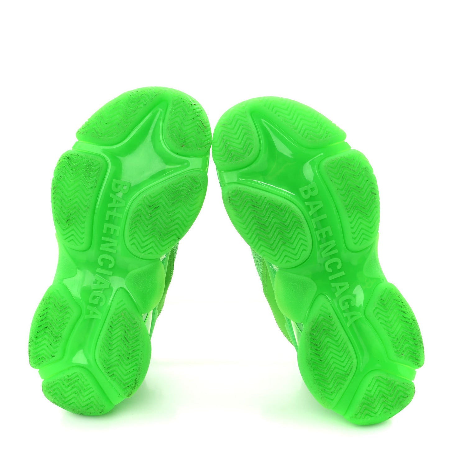 Fabric Mesh Clear Sole Womens Triple S Sneakers 38 Fluo Green