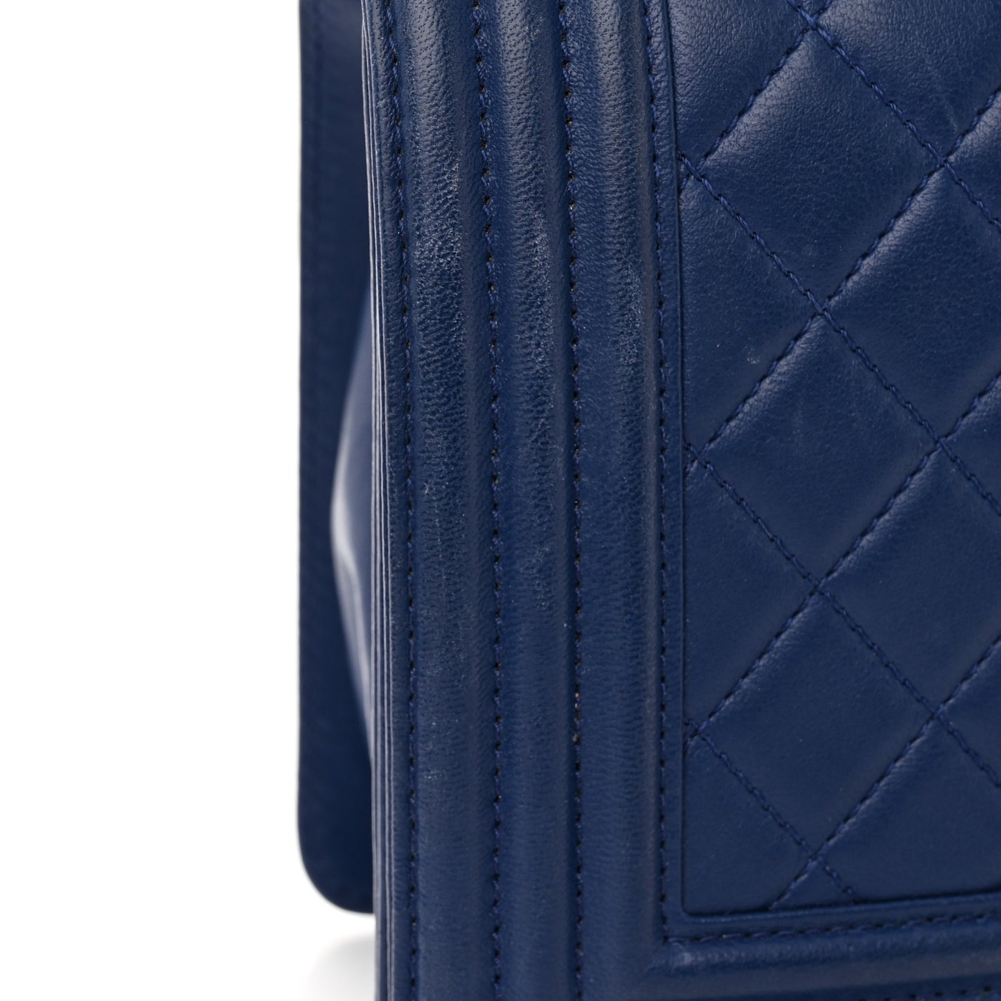 Lambskin Quilted Medium Boy Flap Blue