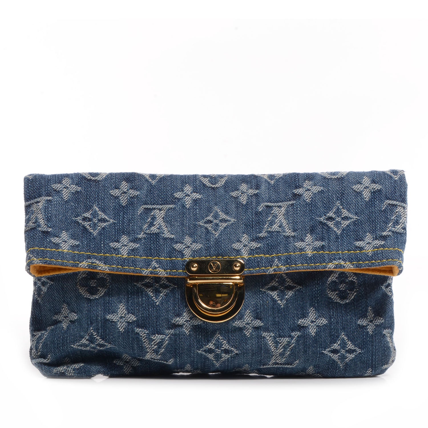 Louis Vuitton Monogram Denim Pochette Plat Clutch Blue 1 of 7
