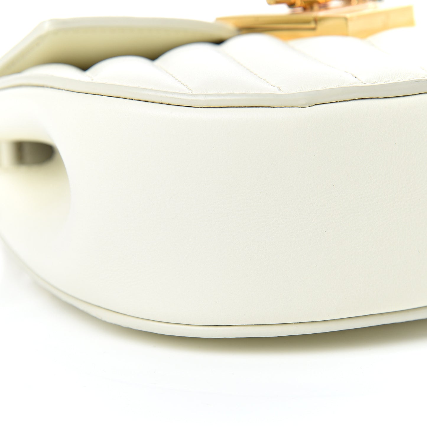 Calfskin Quilted Mini Drew Bijou Shoulder Bag Natural White