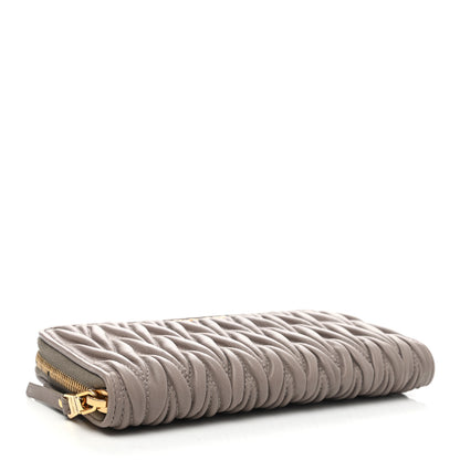 Miu Miu Matelasse Zip Around Wallet Pomice 4 of 9