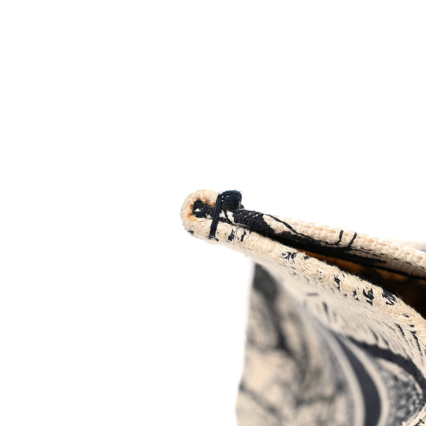 Canvas Embroidered Medium Palms Toile De Jouy Book Tote Blue