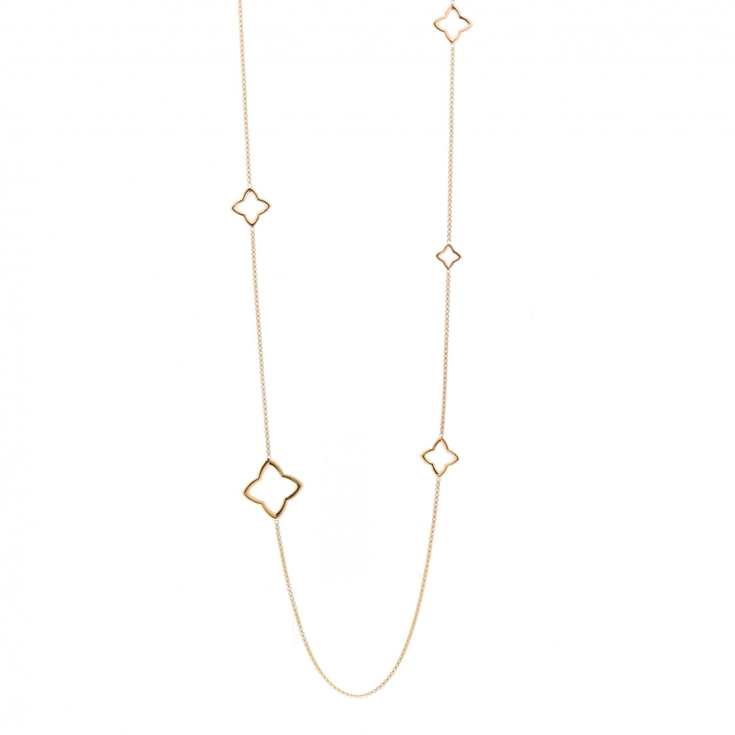 David Yurman 18K Yellow Gold Quatrefoil Station Necklace 1 of 4