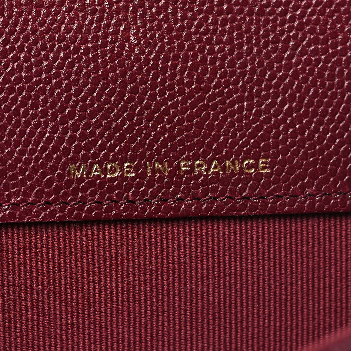 Caviar Quilted Flap Card Holder Wallet Burgundy