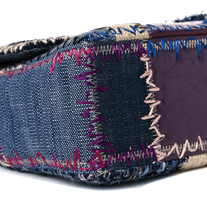 Chanel Denim Tweed Patchwork Jumbo Single Flap Multicolor 5 of 11