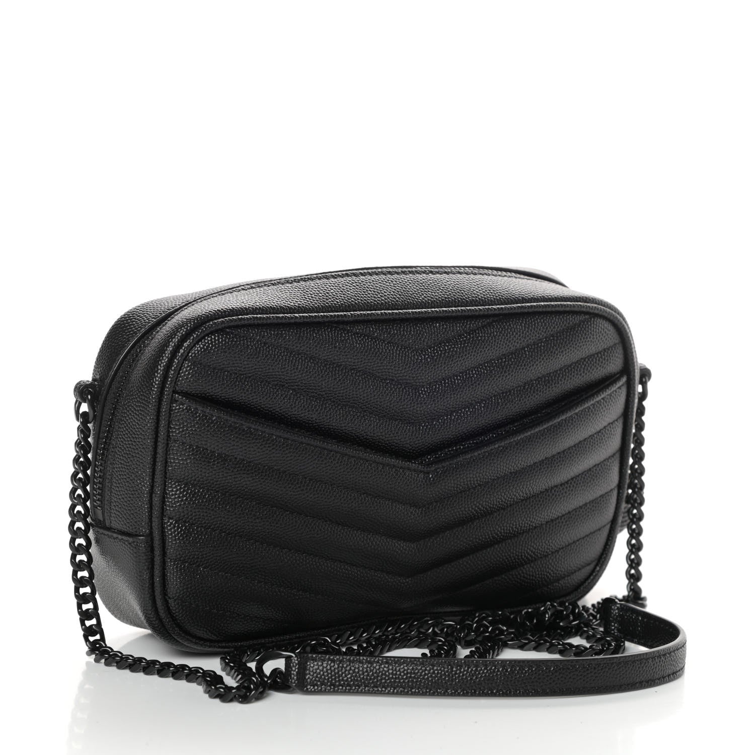 Saint Laurent Grain De Poudre Matelasse Monogram Mini Lou Camera Bag Black 3 of 9